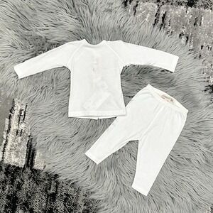 BONPOINT Baby Cotton Top And Pant Set Silver Print "Born In 2017" 6 Month NEW